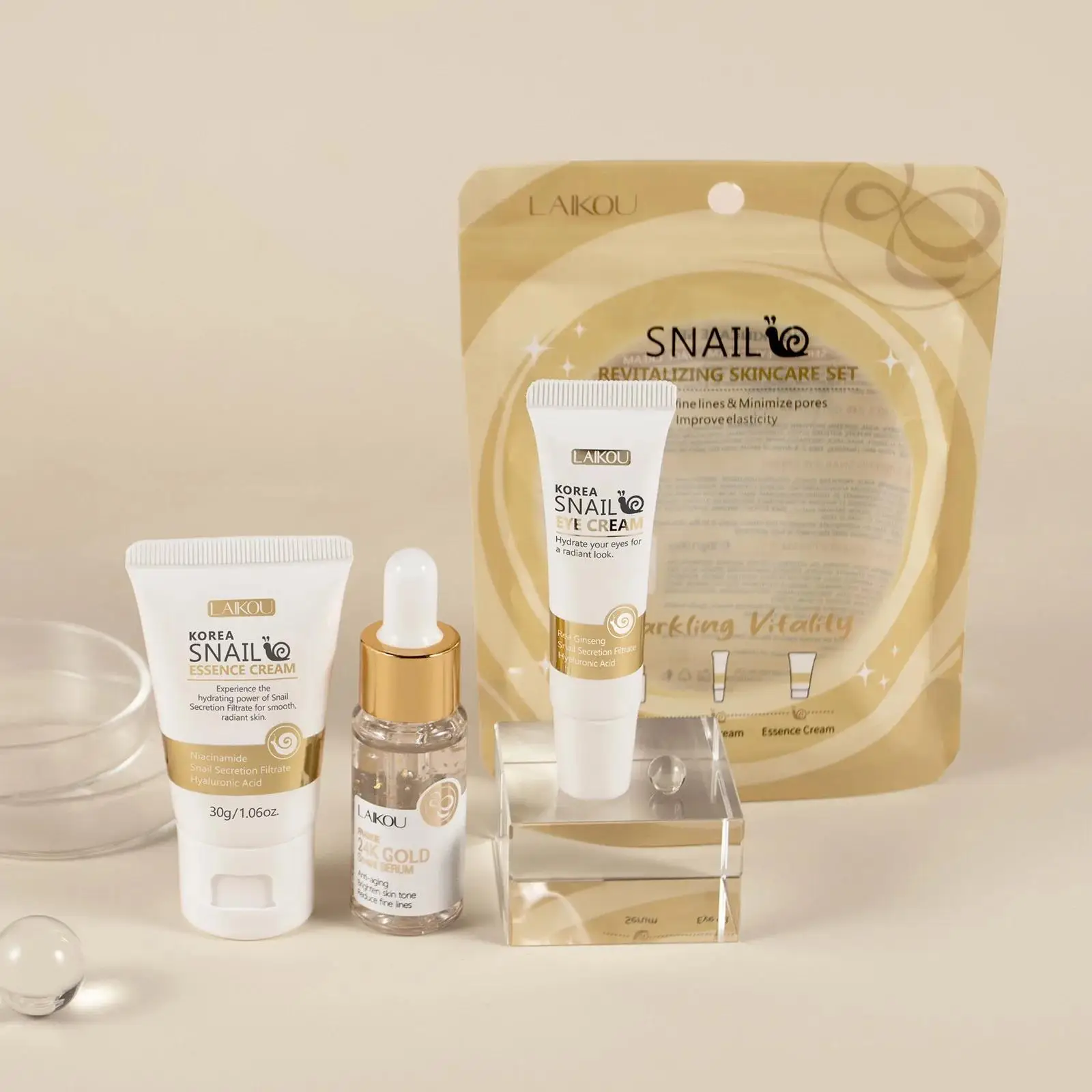 Luxury Skincare Line - 24K Gold Slak Reparatie Serum Oogcrème